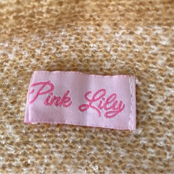 Pink  Lily cardigan with waterfall front, plaid - Picture 9 of 11